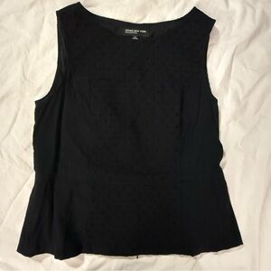 Jones New York Black Sleeveless eyelet Blouse